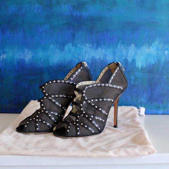 Jimmy Choo Shoes - GORGEOUS Jimmy Choo Black Caged Open Toe H…